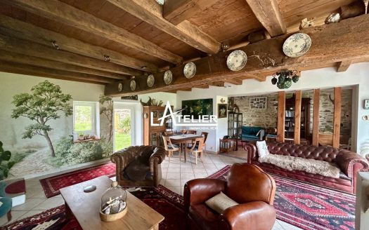 Longère en pierre, grand terrain, charme de l’ancien